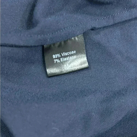Jenni Kayne Long Sleeve Blouse Top Navy Blue Tie M Medium Viscose V neck - Picture 9 of 12